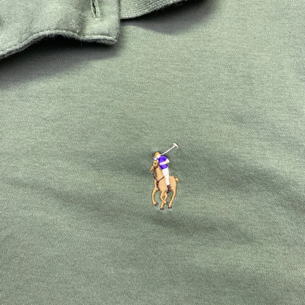 Polo Ralph Lauren Mens Custom Slim Fit Polo Shirt Olive Green Flesh Pony Sz M